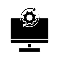 Computer Settings icon vector. simple icons Update, upgrade, configuration, customization, options, progress bar and installation concept icons isolated o