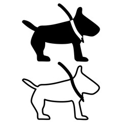 dog icon, simple flat style, pictogram logo symbol vector illustration, isolated on white for mobile app