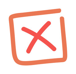 Reject check mark button doodle