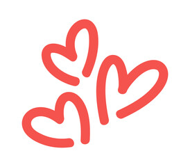 Love hearts romantic color doodles