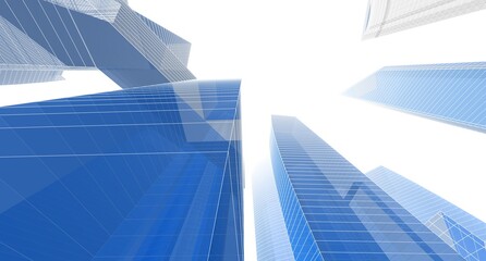 Abstract city architecture 3d rendering 3d illustration