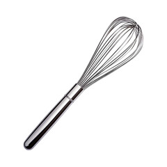 Sleek Stainless Steel Whisk Isolated on Transparent Background