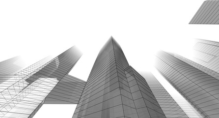 Fototapeta premium Abstract city architecture 3d rendering 3d illustration