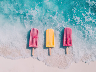 popsicles isolated on a white background