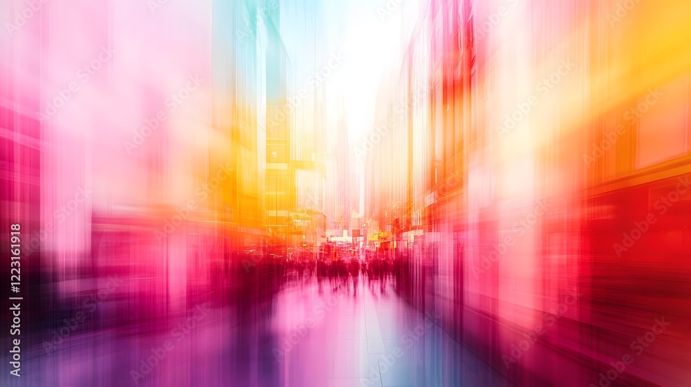 Poster vibrant gradient blur design with flowing layered aesthetic and soft colorful transitions creating a