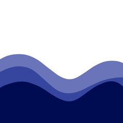 Dark blue abstract wave element with transparent background