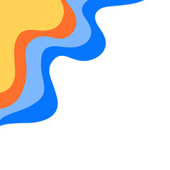 Summer themed orange blue wave element