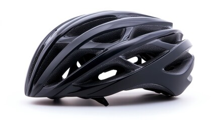 Fototapeta premium Sleek Black Bicycle Helmet Road Cycling Safety Gear Sports Head Protection