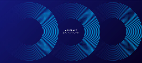 Blue abstract background with blue glowing geometric lines. Modern shiny blue diagonal rounded lines pattern. Futuristic technology concept. Suit for poster, banner, brochure, corporate, website