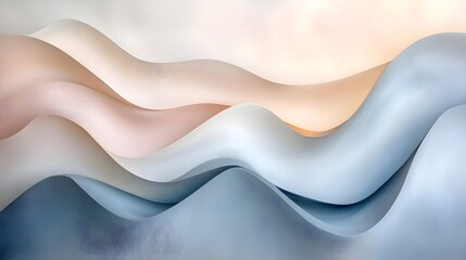 Serene and Delicate Abstract Shadows Blending into Soft Gradients with Harmonious Light Tones and a Tranquil Modern Aesthetic Style