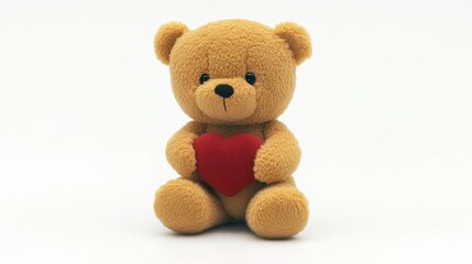 Adorable Brown Teddy Bear Holding Red Heart Valentine s Day Love Gift