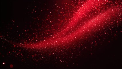 Red glitter on black background