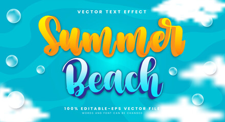 Summer beach editable text effect suitable for Summer vacation theme © Easin Arafat