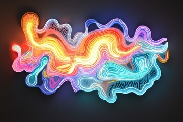 Colorful Abstract Light Trails on Dark Background for Modern Art