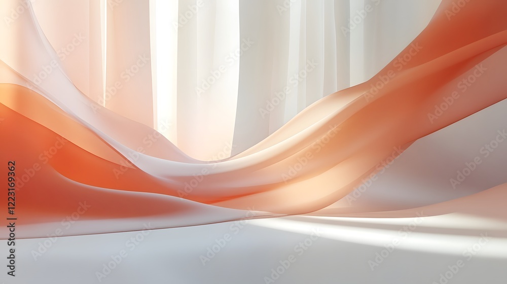 Poster serene and soft light casting gentle shadows with neutral gradient patterns in a delicate harmony of