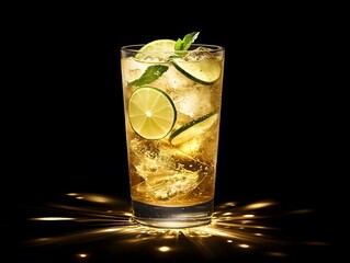 cocktail with lime and ice