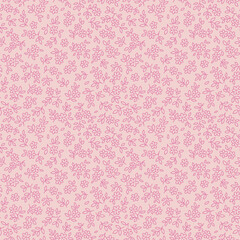 Floral pattern. Pretty flowers on pale rose background. Printing with small pink flowers. Ditsy print. Seamless vector texture. Spring bouquet. Template with chamomile for fashion prints. Stock. © ann_and_pen