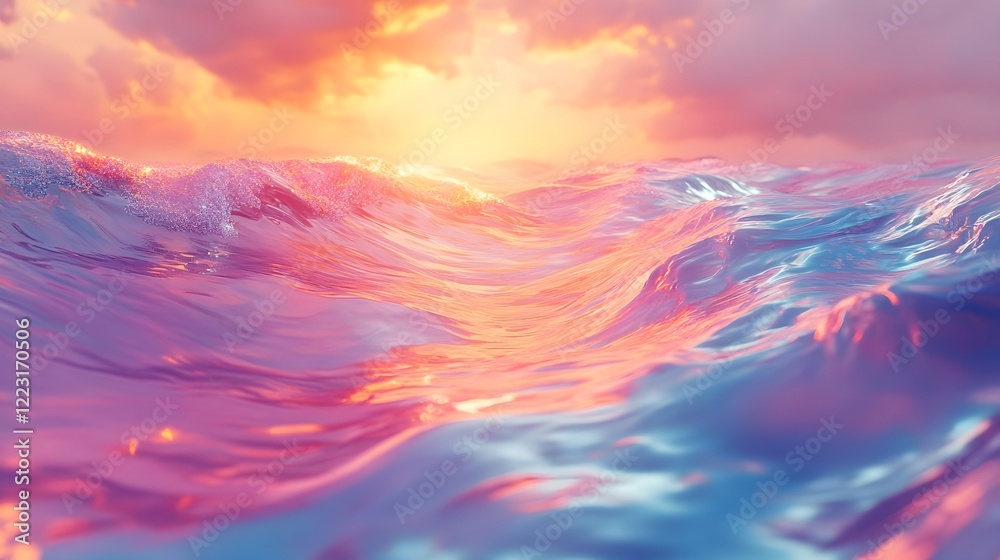 Poster mesmerizing refraction background blending bright layered tones colorful shimmering patterns and an 