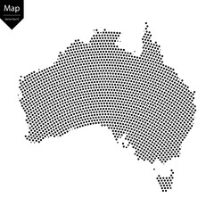 Abstract image Australia map from point Black on a white background. Vector illustration eps 10.	
