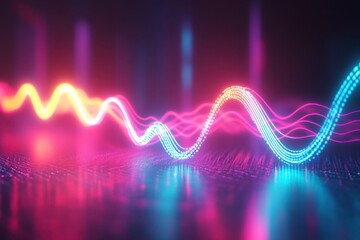 Fototapeta premium Vibrant Abstract Light Waves Creating Colorful Patterns and Effects