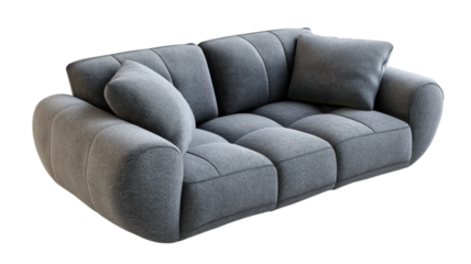 Cozy modern gray sofa elegantly designed for contemporary living spaces and relaxation comfort