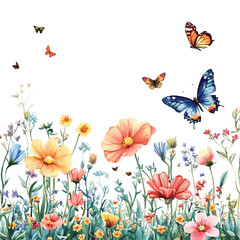 butterfly and flowers