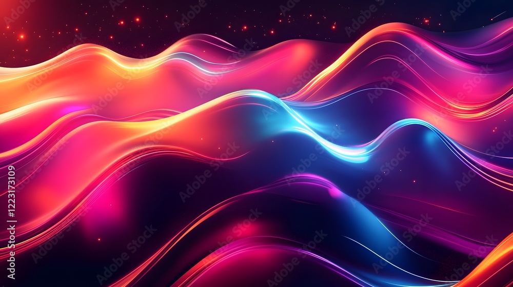 Poster futuristic lightspeed rays blending gradients with bright smooth transitions and colorful abstract t