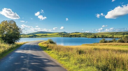 Serene Lakeside Road Trip: A Summer's Day Journey
