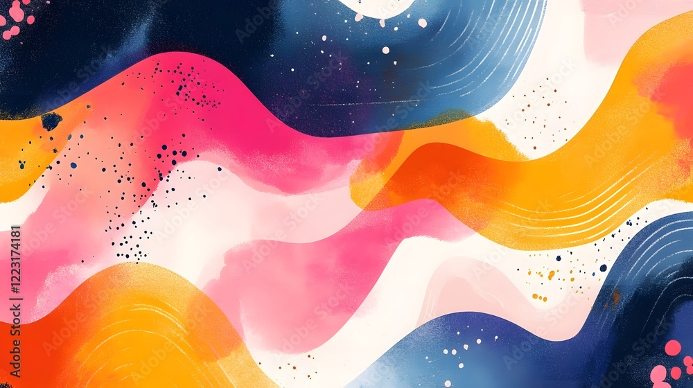 Poster captivating abstract design featuring a visually striking composition of vibrant color patterns subt