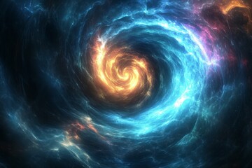 Colorful Cosmic Swirl of Stars and Galaxies in Deep Space