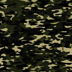Fototapeta premium camouflage texture, dark green background, protective print, army design, stylish pattern for uniform
