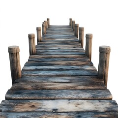Rustic Wooden Dock Over Tranquil Water During Bright Daylight