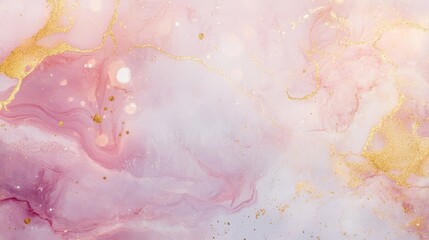 Fototapeta premium Luxurious marble texture with gold and white veins on a pale pink surface creating an elegant and sophisticated backdrop