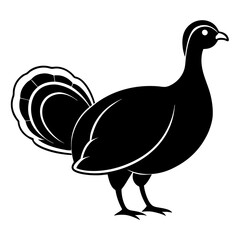Cute Silhouette of a Turkey line art vector cartoon illustration
