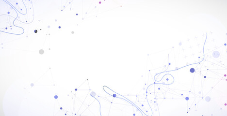 Naklejka premium Template for science or technology presentation. Plexus style background with wave art. Vector illustration.