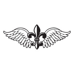 Air Scouts angel wings tattoo silhouette vector line art design