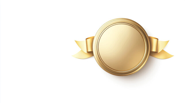 Gold medal design with ribbon and blank space for customization