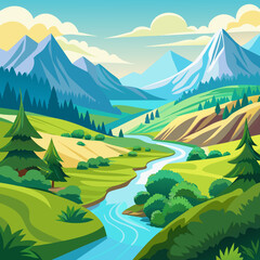 landscape with mountains