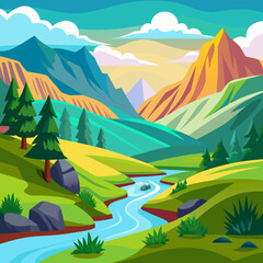 landscape with mountains