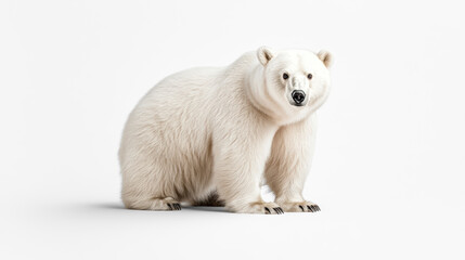 Obraz premium Polar Bear Standing on Transparent Background