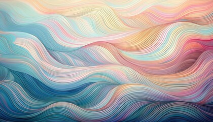 Obraz premium Colorful Abstract Waves in Pastel Tones. Generated image