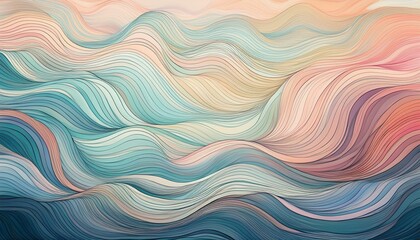 Colorful Abstract Waves in Pastel Tones. Generated image