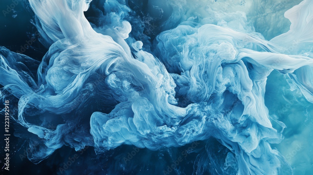 Wall mural light blue abstract futuristic technology background with soft gradient, digital wave patterns, and 