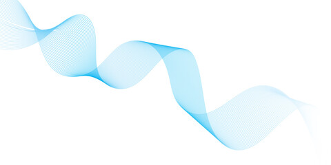 Abstract vector background with blue wavy lines. Blue wave background. Blue lines vector illustration. Curved wave. Abstract wave element.	