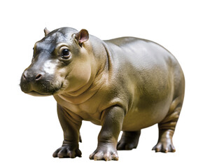 Naklejka premium Pygmy Hippo isolated on a transparent background.