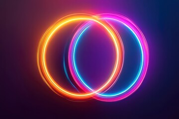 Obraz premium Vibrant Neon Light Circles in a Stylish Dark Background Design