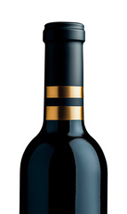 Elegant red wine bottle set against a transparent background, red wine advertisement photograph, vineyard advertising image