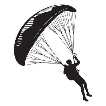 Paratrooper skydiving vector art line art silhouette design