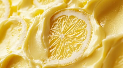 Yellow lemon tart with creamy texture