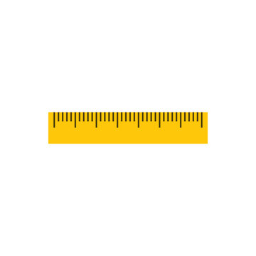 Yellow Ruller icon, tool sign. Vector editable design element isolated on white.